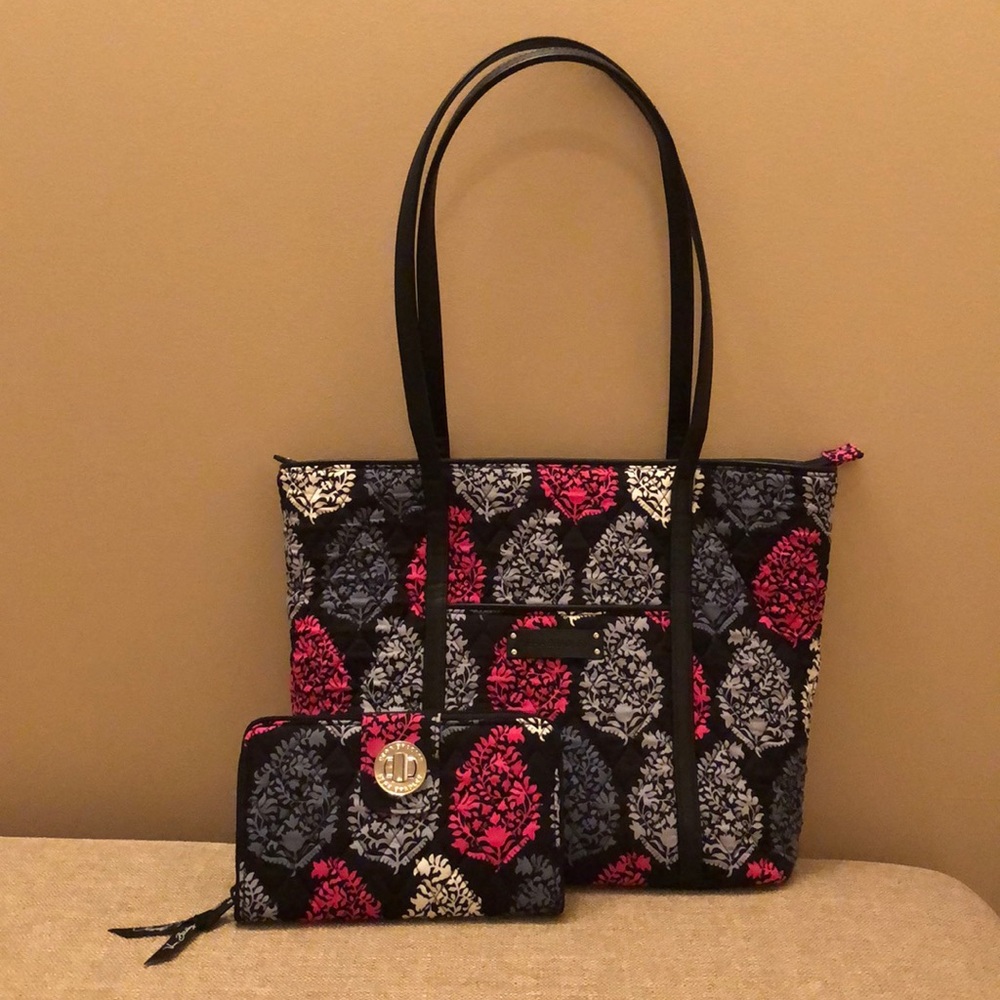 Vera Bradley Small Trimmed Tote & Matching Wallet